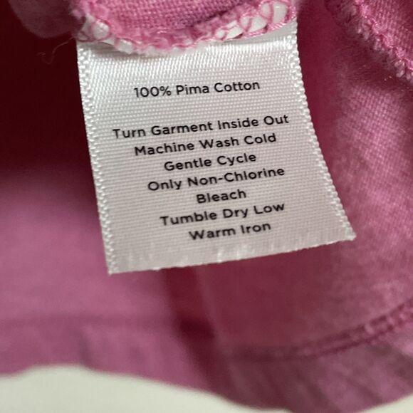 Talbots Women's Pink 100% Pima Cotton T-Shirt Gathered Neckline Tee Sz Medium P - Picture 7 of 7